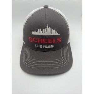 Scheels Hat Cap Snap Mens Gray White Mesh Trucker Eden Prairie. GR55